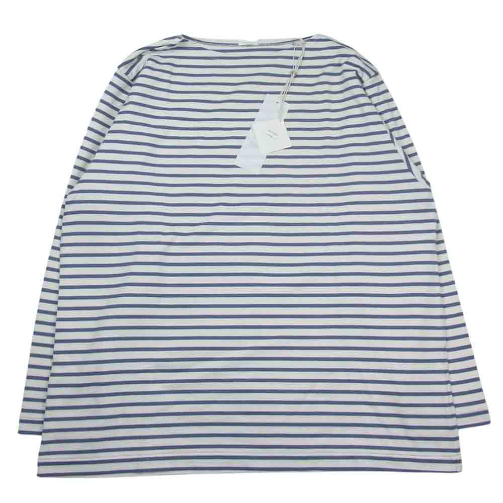 COMOLI コモリ 21SS T01-05017 ボーダー ボートネック 長袖 カットソー バスクシャツ オフホワイト系 ブルー系 3【極上美品】【中古】