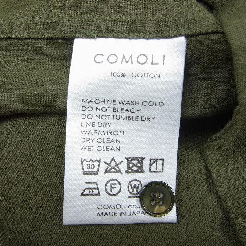 COMOLI コモリ 21SS T01-02012 ベタシャン オープンカラー 半袖 シャツ