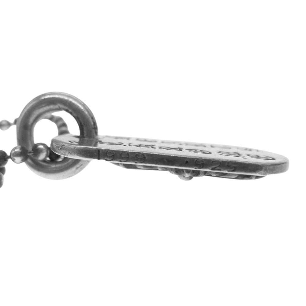 CHROME HEARTS クロムハーツ（原本無） レイズド フローラルクロス ドッグタグ ネックレス シルバー系【中古】
