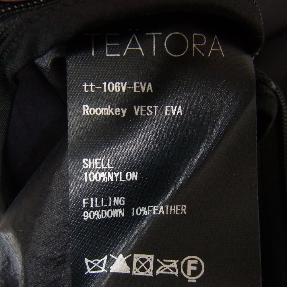 TEATORA テアトラ tt-106V-EVA ROOMKEY VEST EVA ルームキー セキュリティ ダウン ベスト ブラック系 3【中古】