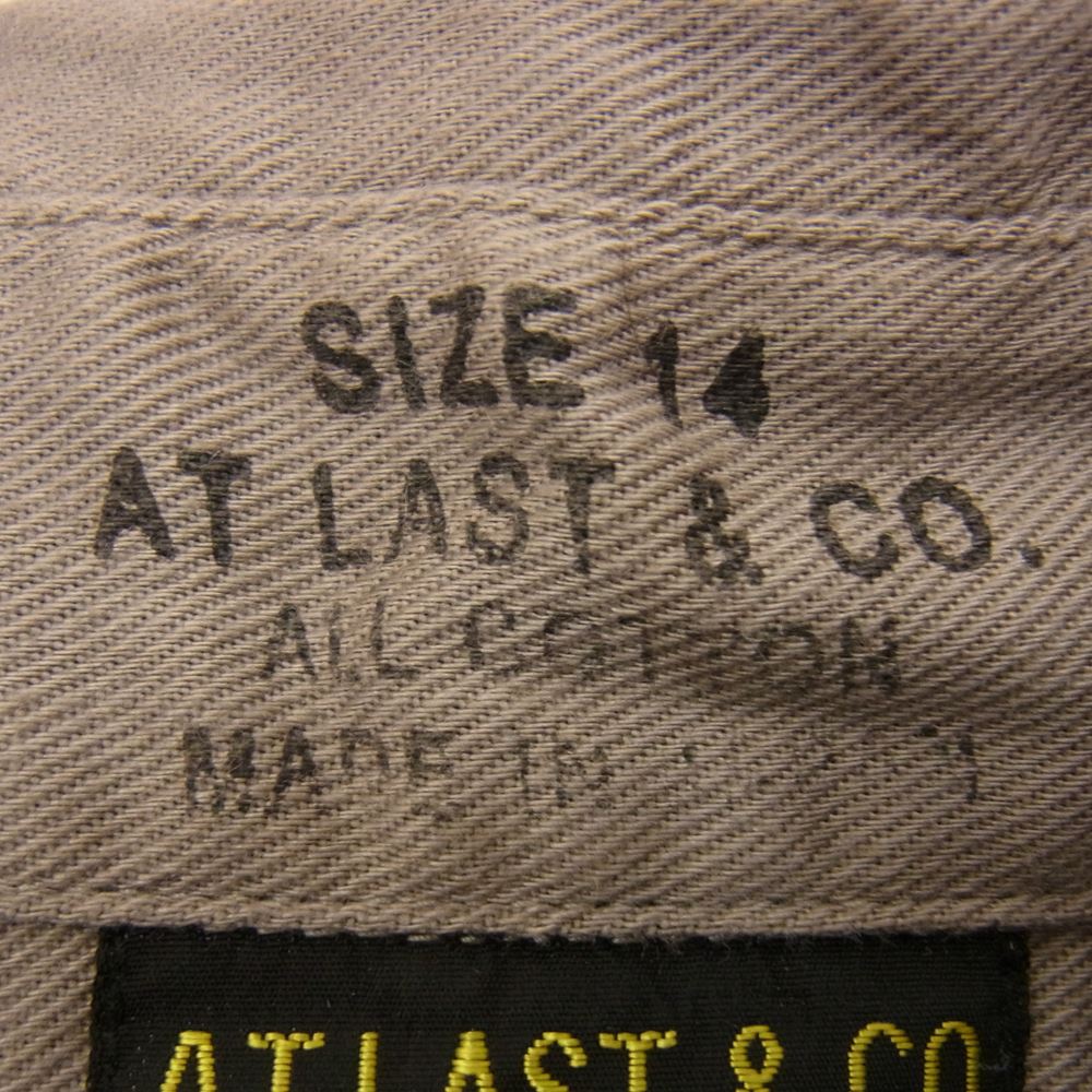 AT LAST アットラスト 長袖 コットン ワーク シャツ  グレー系 14【中古】