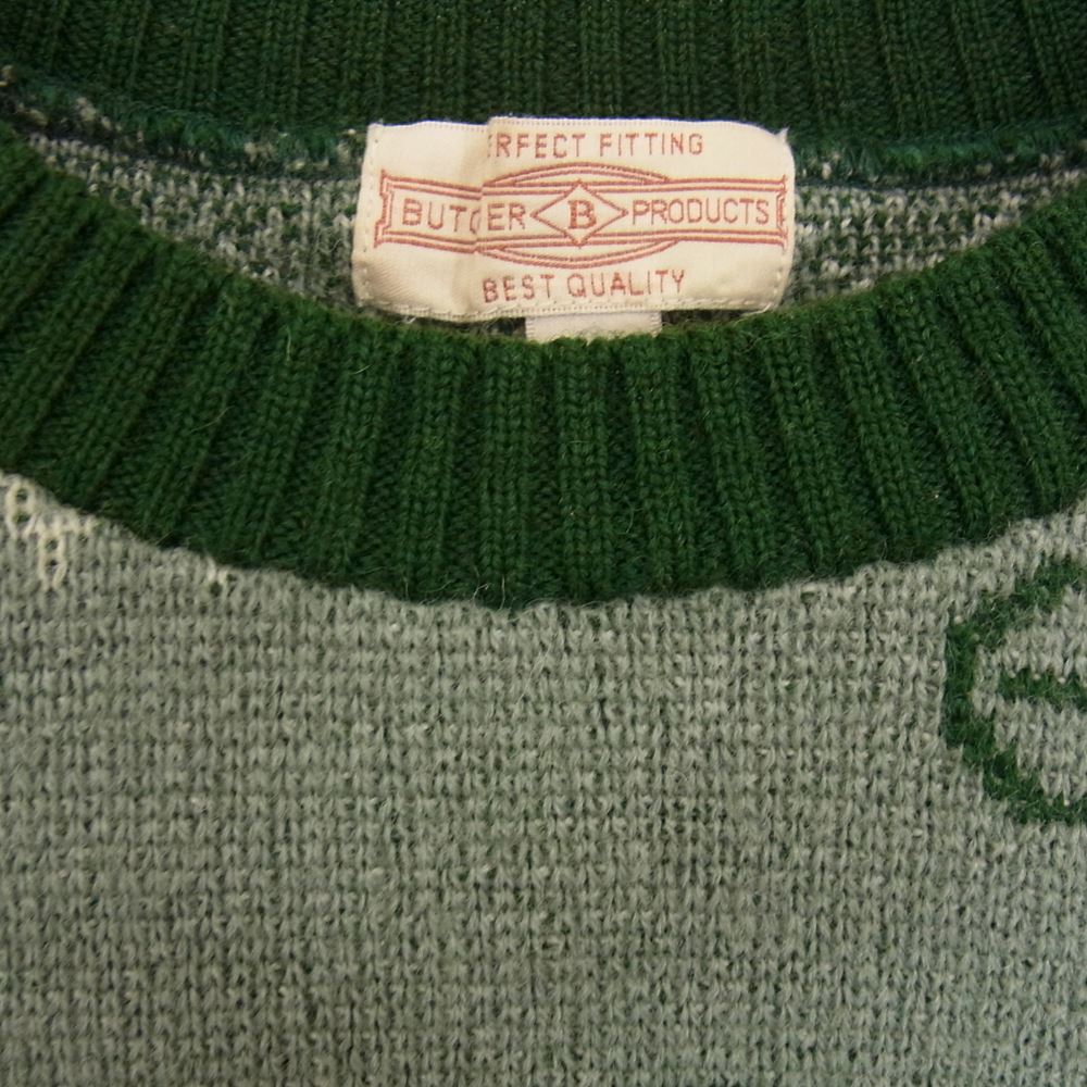BUTCHER PRODUCTS ブッチャープロダクツ At Last ＆ Co アットラスト PATTERN KNIT カウボーイ柄 ニット  グリーン系 36【中古】