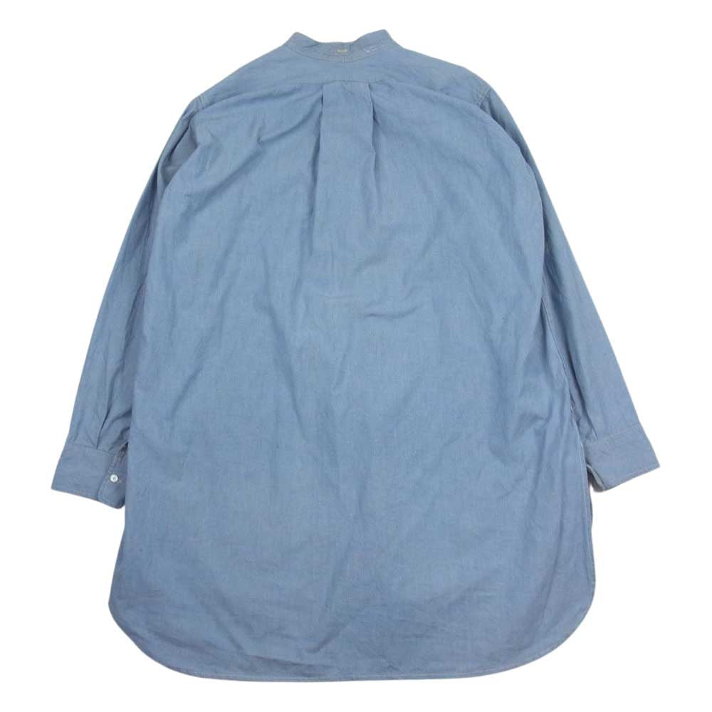 イギリス軍 40s royal air force ロイヤル エアフォース ノーカラー オフィサー 長袖 シャツ インディゴブルー系【中古】