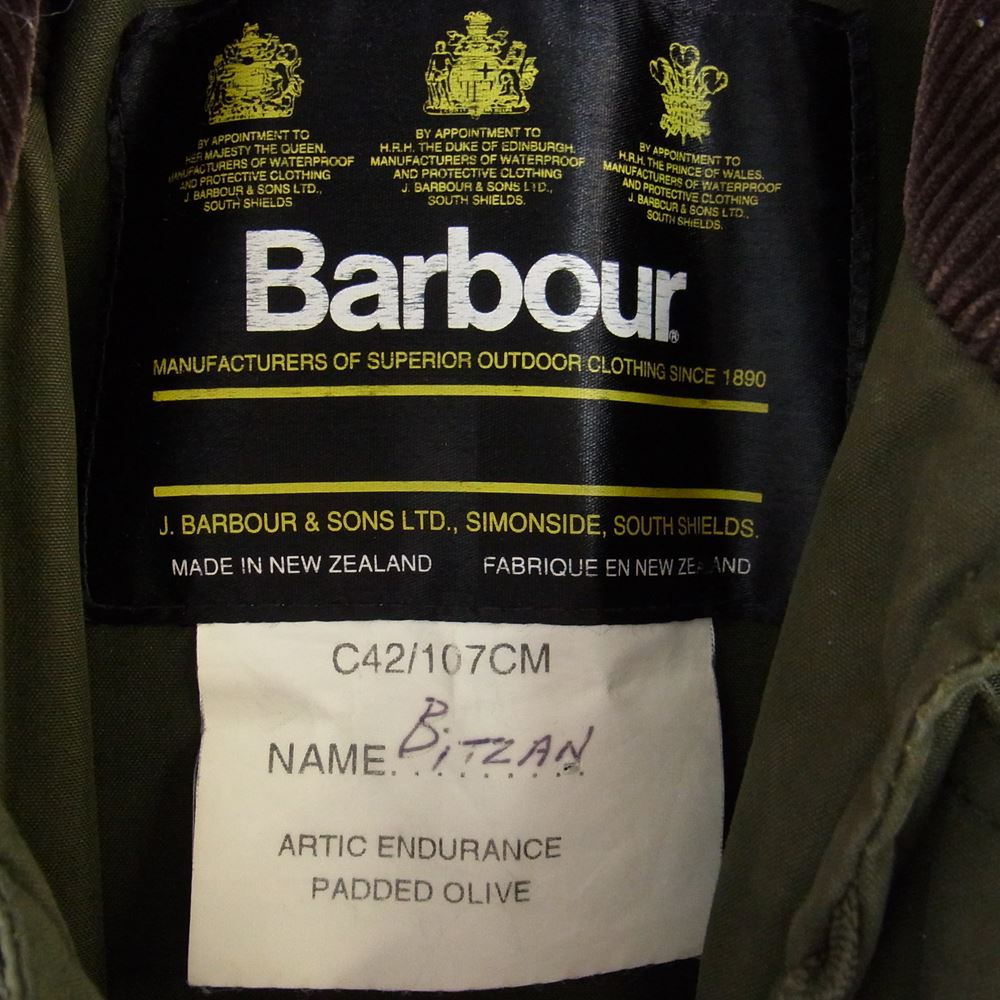 Barbour バブアー 80s~90s 3ワラント ニュージーランド製 Arctic Endurance VENTILE アークティック エンデュランス ベンタイル コート ジャケット モスグリーン系【中古】