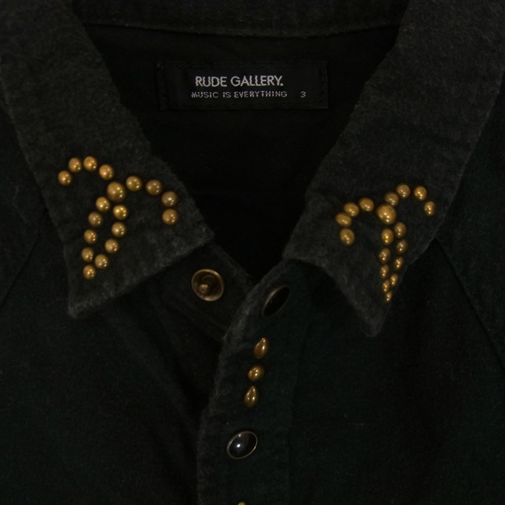 RUDE GALLERY ルードギャラリー スタッズ ウエスタン 長袖 シャツ ブラック系 3【中古】