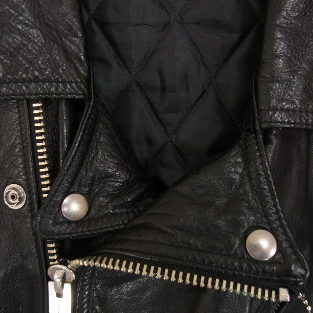 RUDE GALLERY ルードギャラリー カウハイド レザー ダブルライダース ジャケット ブラック系 3【中古】