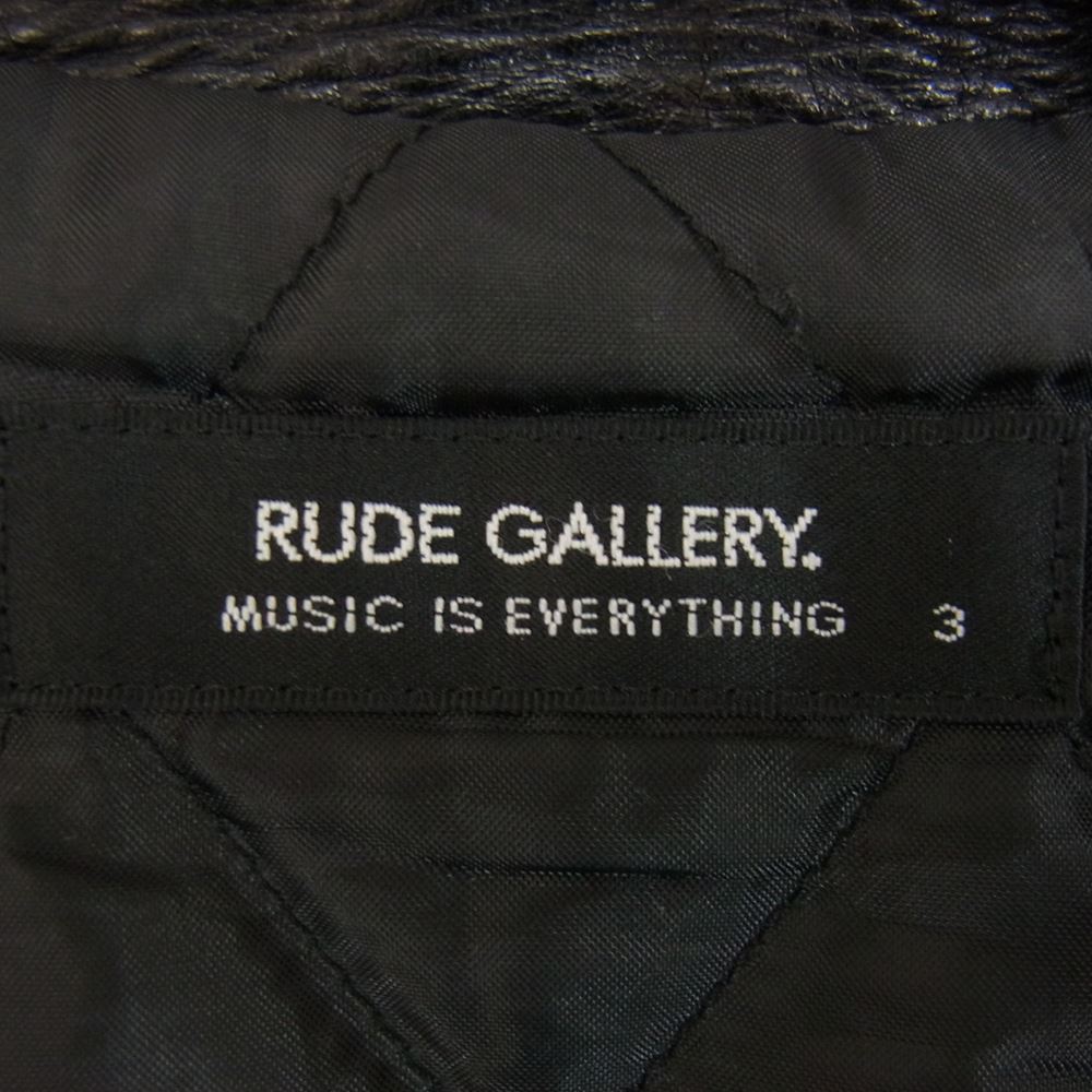 RUDE GALLERY ルードギャラリー カウハイド レザー ダブルライダース ジャケット ブラック系 3【中古】