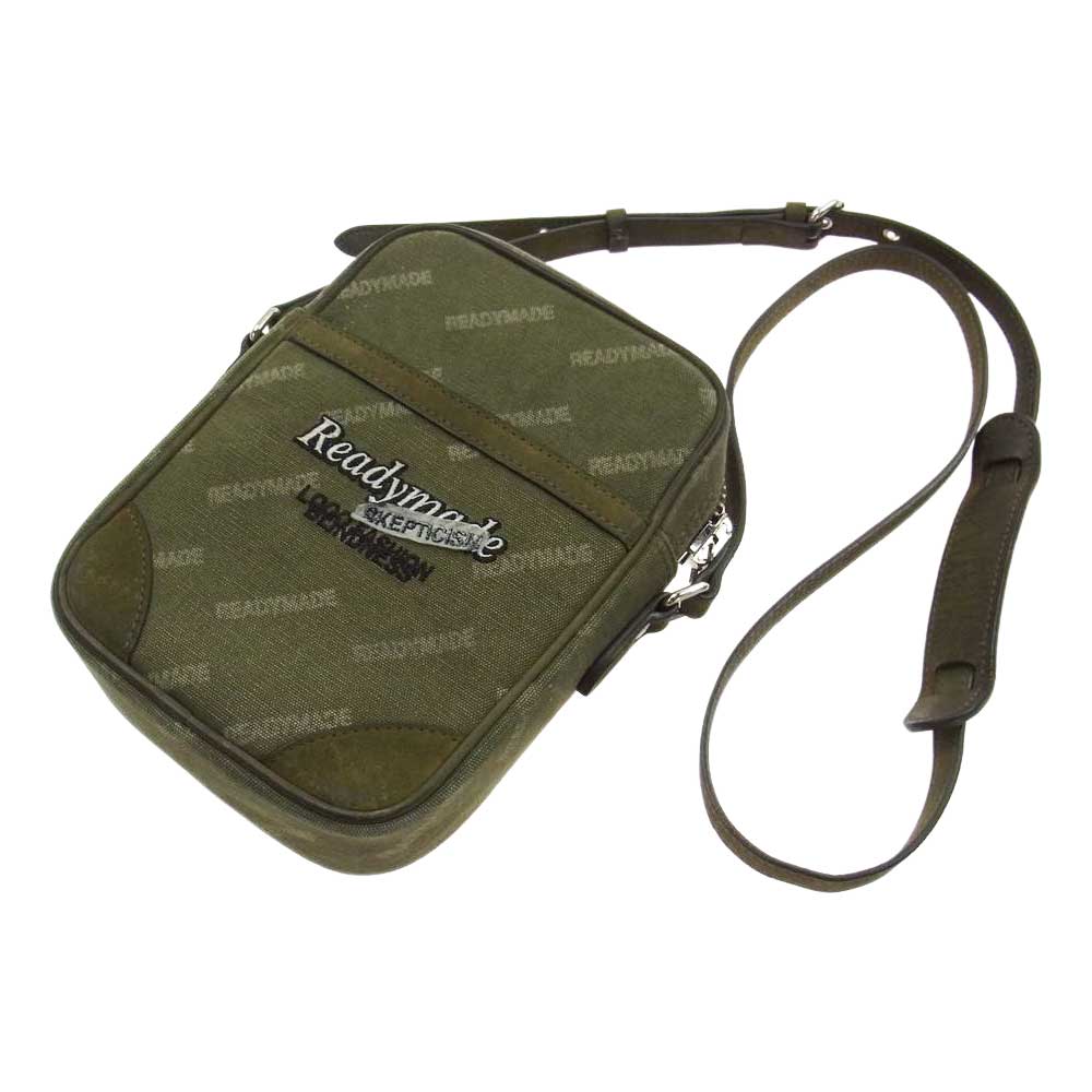 READY MADE レディメイド NANO SHOULDER BAG KHAKI キャンバス ショルダー バッグ モスグリーン系【中古】