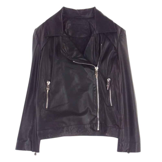 CHROME HEARTS クロムハーツ（原本有） DOWN ON ME LTHR カウレザー ダブル ライダース ジャケット ブラック系 S【中古】