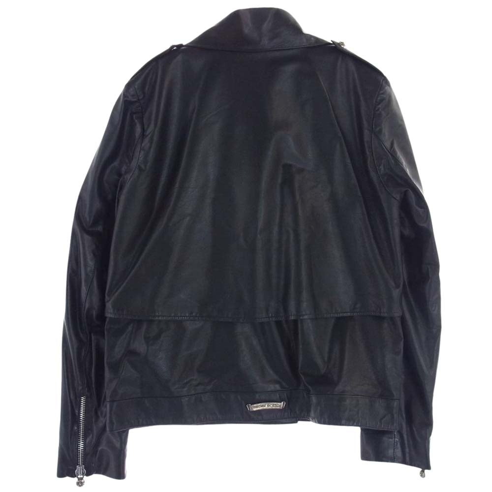 CHROME HEARTS クロムハーツ（原本有） DOWN ON ME LTHR カウレザー ダブル ライダース ジャケット ブラック系 S【中古】