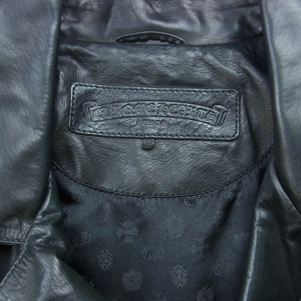 CHROME HEARTS クロムハーツ（原本有） DOWN ON ME LTHR カウレザー ダブル ライダース ジャケット ブラック系 S【中古】