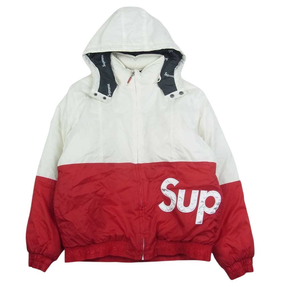 Supreme シュプリーム 16AW Sideline Side Logo Parka サイドライン サイドロゴ 2トーン 中綿 ジャケット レッド系 ホワイト系 S【中古】