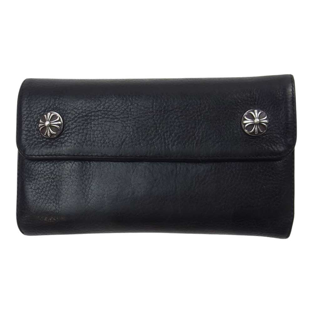 CHROME HEARTS クロムハーツ（原本無） WAVE ウェーブ クロスボール ウォレット ブラック系 シルバー系【中古】