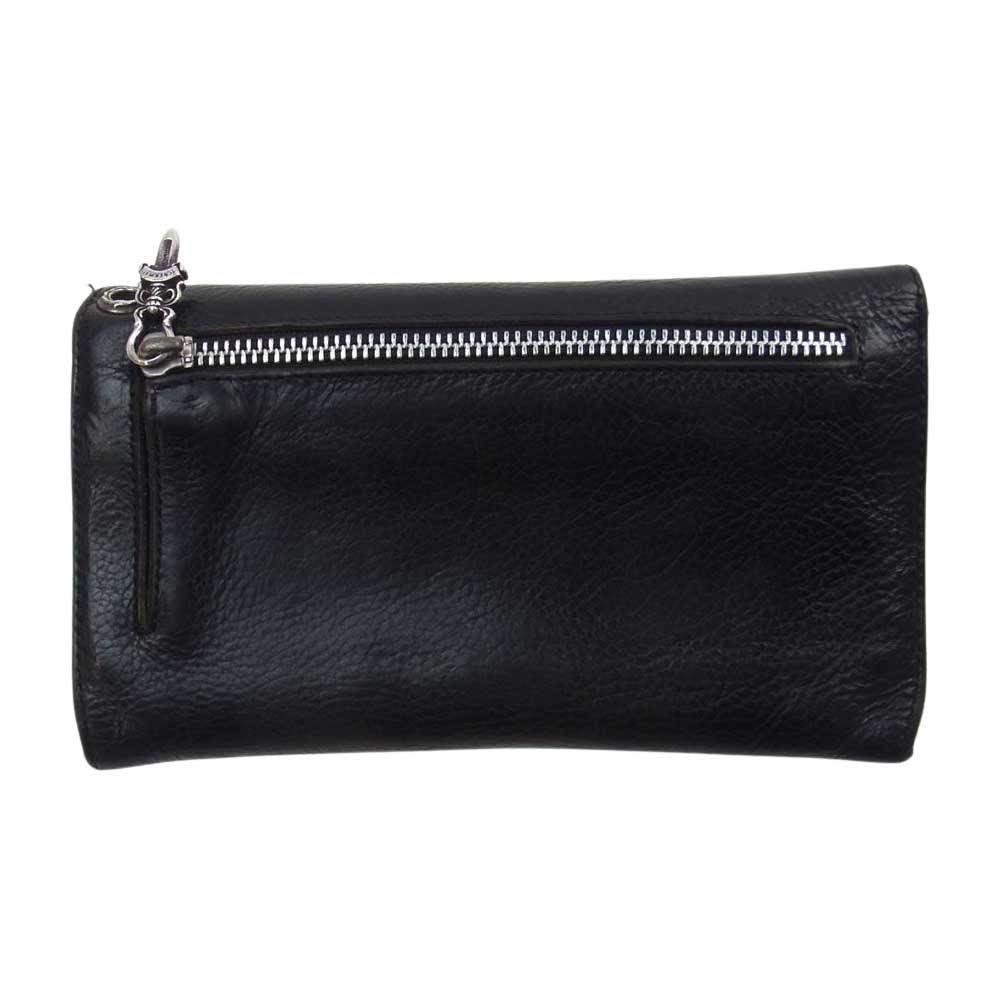 CHROME HEARTS クロムハーツ（原本無） WAVE ウェーブ クロスボール ウォレット ブラック系 シルバー系【中古】