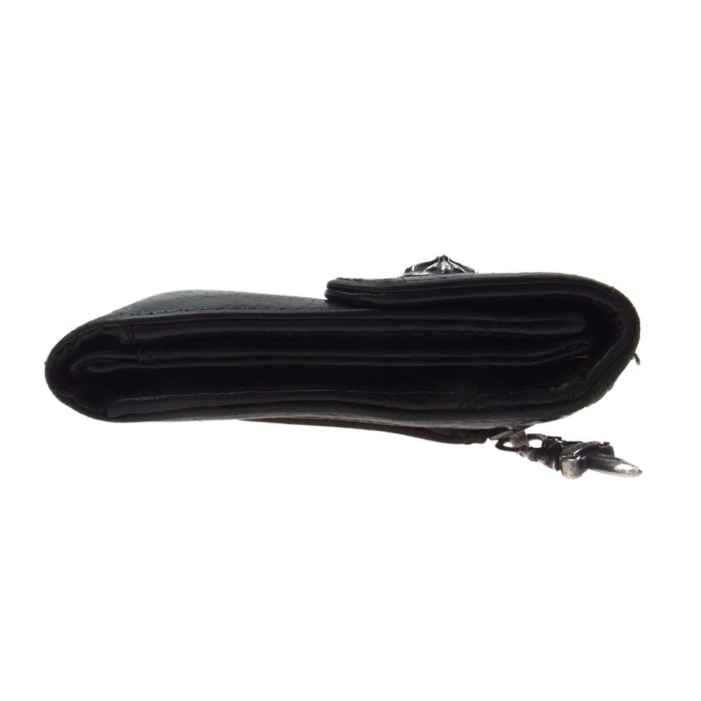 CHROME HEARTS クロムハーツ（原本無） WAVE ウェーブ クロスボール ウォレット ブラック系 シルバー系【中古】