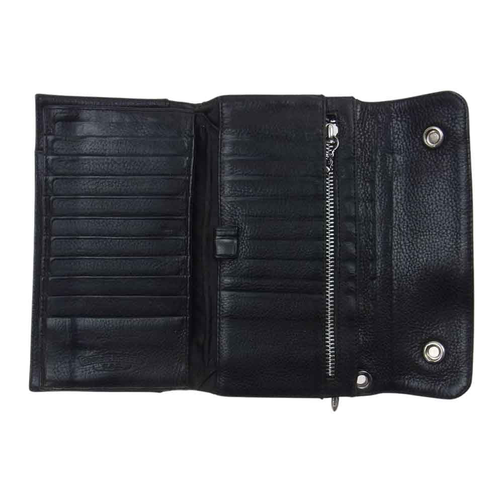 CHROME HEARTS クロムハーツ（原本無） WAVE ウェーブ クロスボール ウォレット ブラック系 シルバー系【中古】