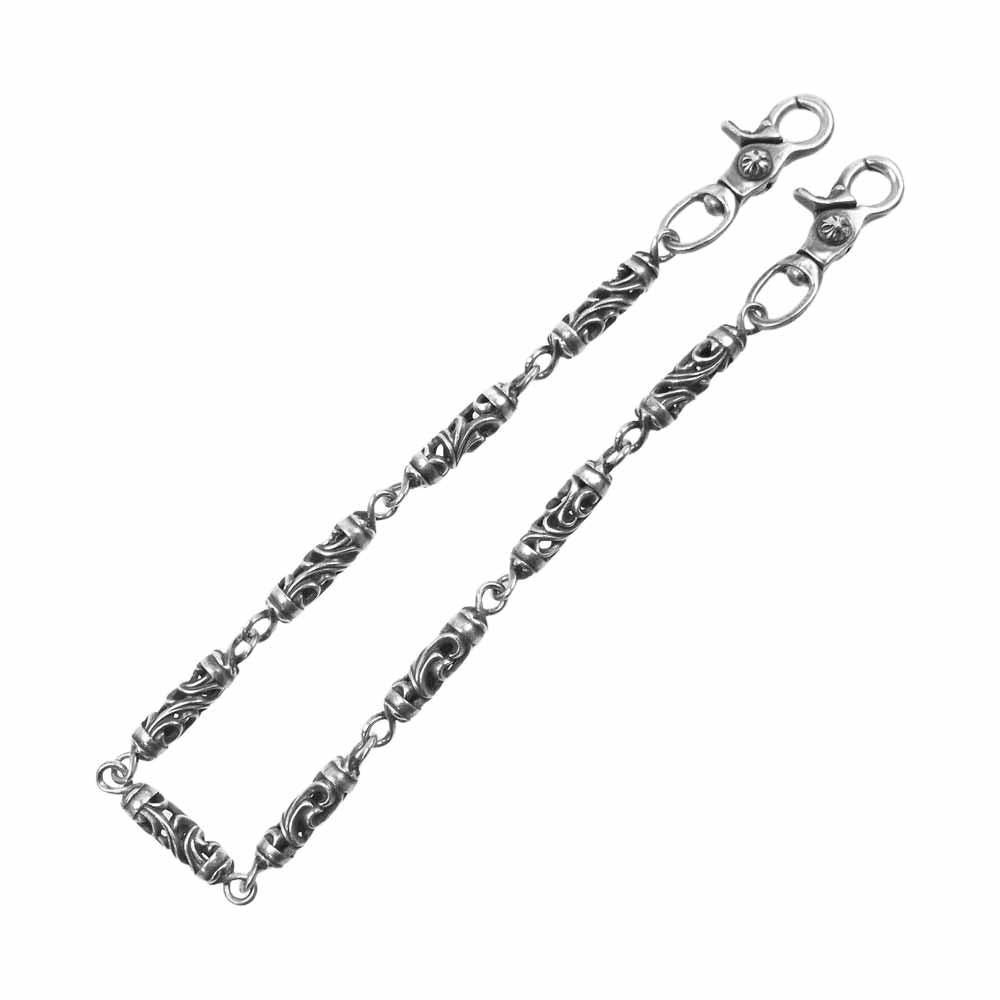 CHROME HEARTS クロムハーツ（原本無） 9LINK ROLLER LONG-T 2クリップ ロング ローラー ウォレットチェーン シルバー系【中古】