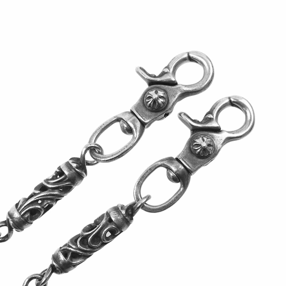 CHROME HEARTS クロムハーツ（原本無） 9LINK ROLLER LONG-T 2クリップ ロング ローラー ウォレットチェーン シルバー系【中古】