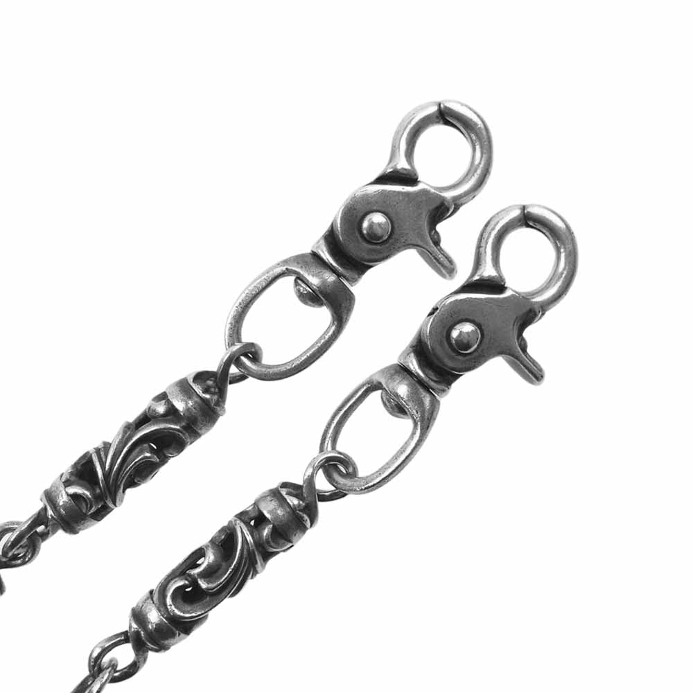 CHROME HEARTS クロムハーツ（原本無） 9LINK ROLLER LONG-T 2クリップ ロング ローラー ウォレットチェーン シルバー系【中古】