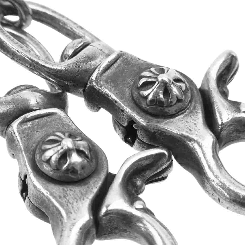 CHROME HEARTS クロムハーツ（原本無） 9LINK ROLLER LONG-T 2クリップ ロング ローラー ウォレットチェーン シルバー系【中古】