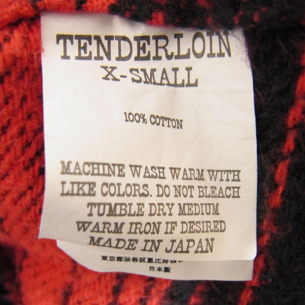 TENDERLOIN テンダーロイン T-HEAVY FLANNEL CHECK SHT ヘビー フランネル チェック シャツ レッド系 XS【中古】