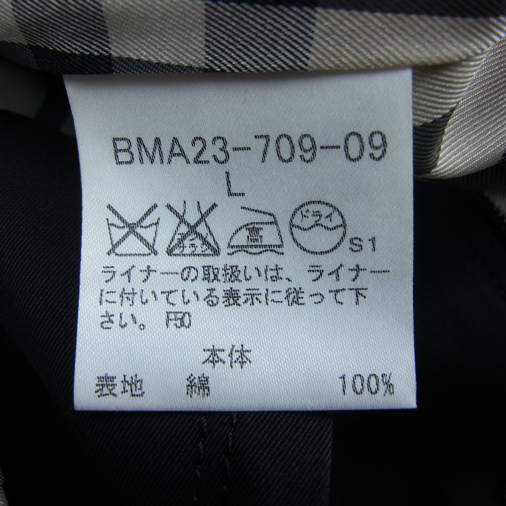 BURBERRY BLACK LABEL バーバリーブラックレーベル BMA23-709-09 ブラックレーベル トレンチコート ノバチェック ブラック系 L【中古】