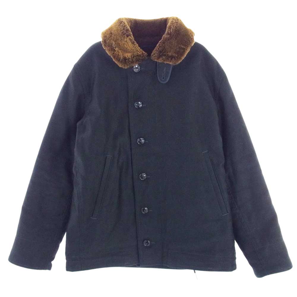 The REAL McCOY'S ザリアルマッコイズ 20AW NXss 11235 N-1 DECK JACKET 襟ムートン ミリタリー デッキジャケット ブラック系 36【中古】