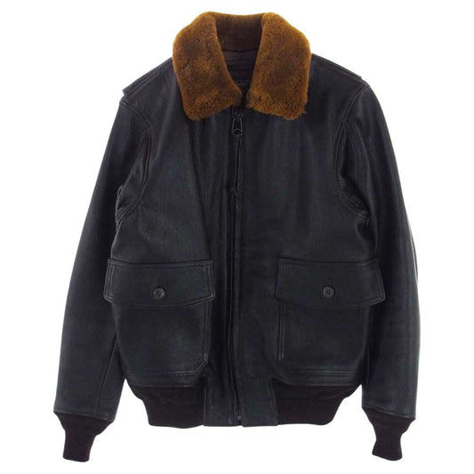 The REAL McCOY'S ザリアルマッコイズ MIL-J-7823D TYPE G-1 フライトジャケット ゴートスキン レザージャケット ダークブラウン系 36【中古】