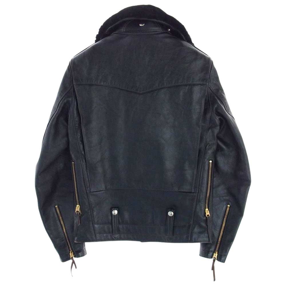 The REAL McCOY'S ザリアルマッコイズ BUCO ブコ J-24L HORSEHIDE 茶芯 襟ムートン ホースハイド ライダースジャケット ブラック系 36【中古】