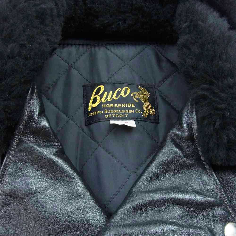 The REAL McCOY'S ザリアルマッコイズ BUCO ブコ J-24L HORSEHIDE 茶芯 襟ムートン ホースハイド ライダースジャケット ブラック系 36【中古】