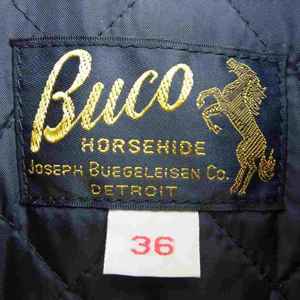 The REAL McCOY'S ザリアルマッコイズ BUCO ブコ J-24L HORSEHIDE 茶芯 襟ムートン ホースハイド ライダースジャケット ブラック系 36【中古】