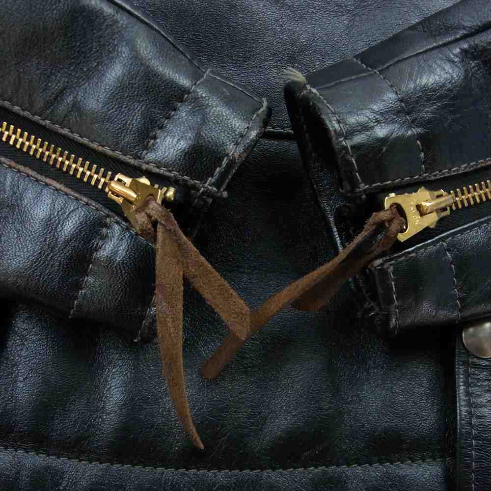 The REAL McCOY'S ザリアルマッコイズ BUCO ブコ J-24L HORSEHIDE 茶芯 襟ムートン ホースハイド ライダースジャケット ブラック系 36【中古】