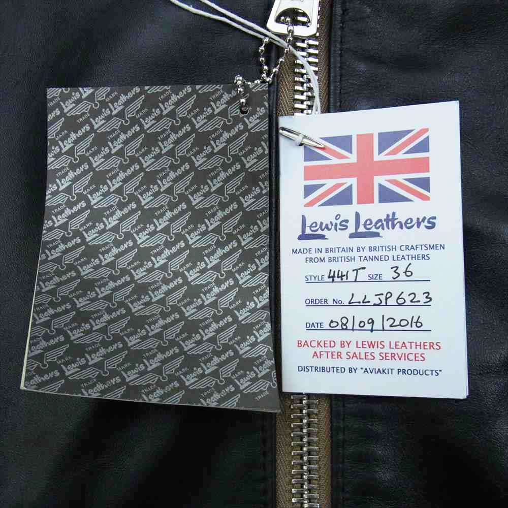 Lewis Leathers ルイスレザー #441T TIGHT FIT CYCLONE サイクロン タイトフィット ライダース ジャケット ブラック系 36【美品】【中古】