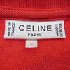 CELINE セリーヌ オールド 馬車 ロゴ刺繍 ポケット付き 半袖 ポロシャツ レッド系 L【中古】
