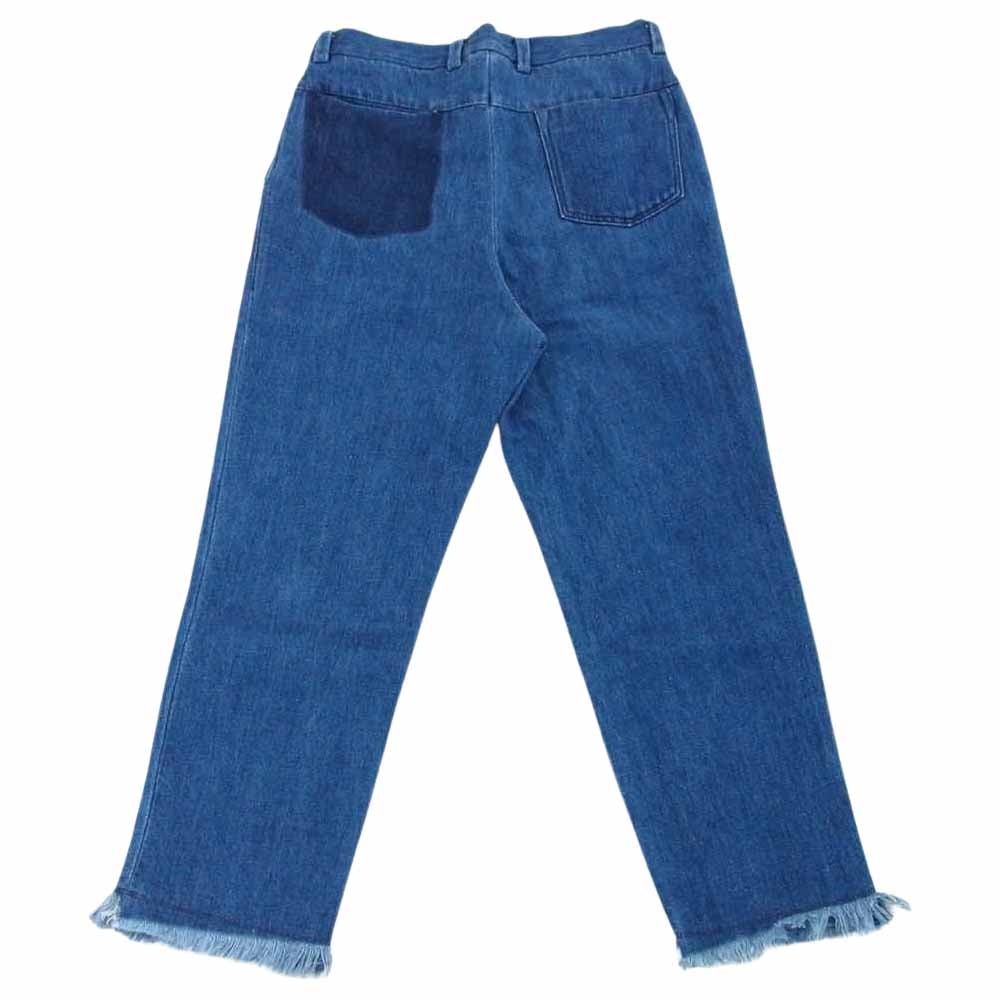 アトリエ べトン 191-10C 裾フリンジ ウエストコード 1タック イージー デニムパンツ インディゴブルー系 3【中古】