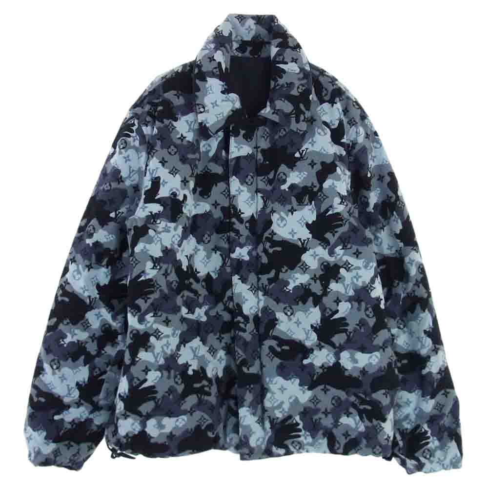 LOUIS VUITTON ルイ・ヴィトン 20AW RM202M NIS HJB05W 国内正規品 リバーシブル カモ ダブルフェイス コーチジャケット  ネイビー系 48【中古】