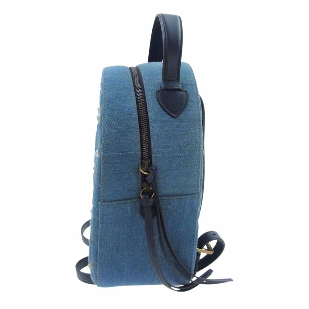 GUCCI グッチ 476671 493075 GGマーモント デニム バックパック インディゴブルー系【中古】