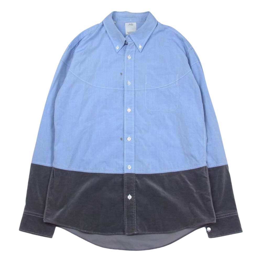 VISVIM ビズビム VS0001713 BIGHORN SHIRT L/S ベロア切替 シャツ インディゴブルー系 M【中古】