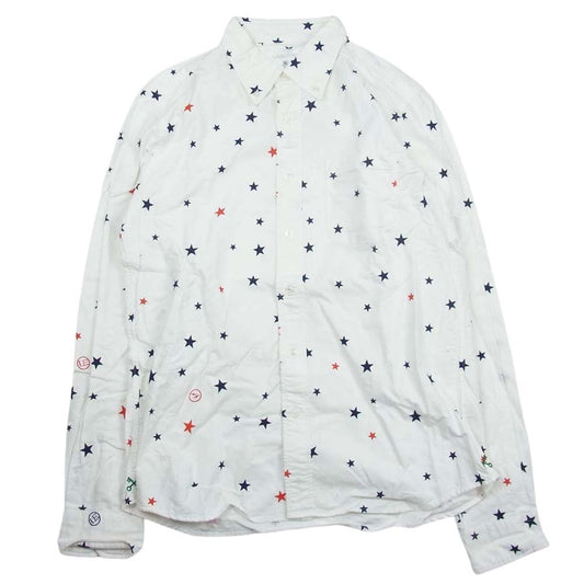 uniform experiment ユニフォームエクスペリメント UE-110040 スター総柄 長袖 シャツ ホワイト系 2【中古】