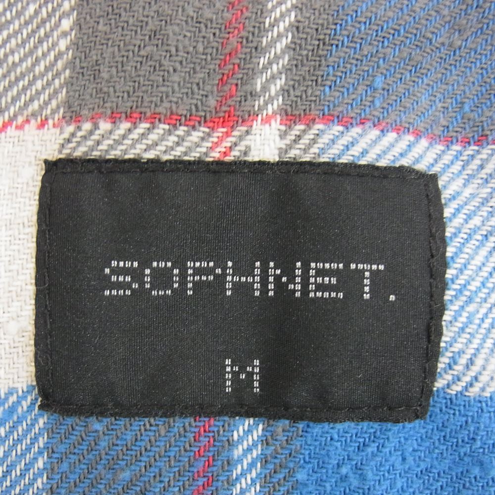 SOPHNET. ソフネット SOPH-112050 裏地チェック リバーシブル ダウン ベスト ブルー系 M【中古】