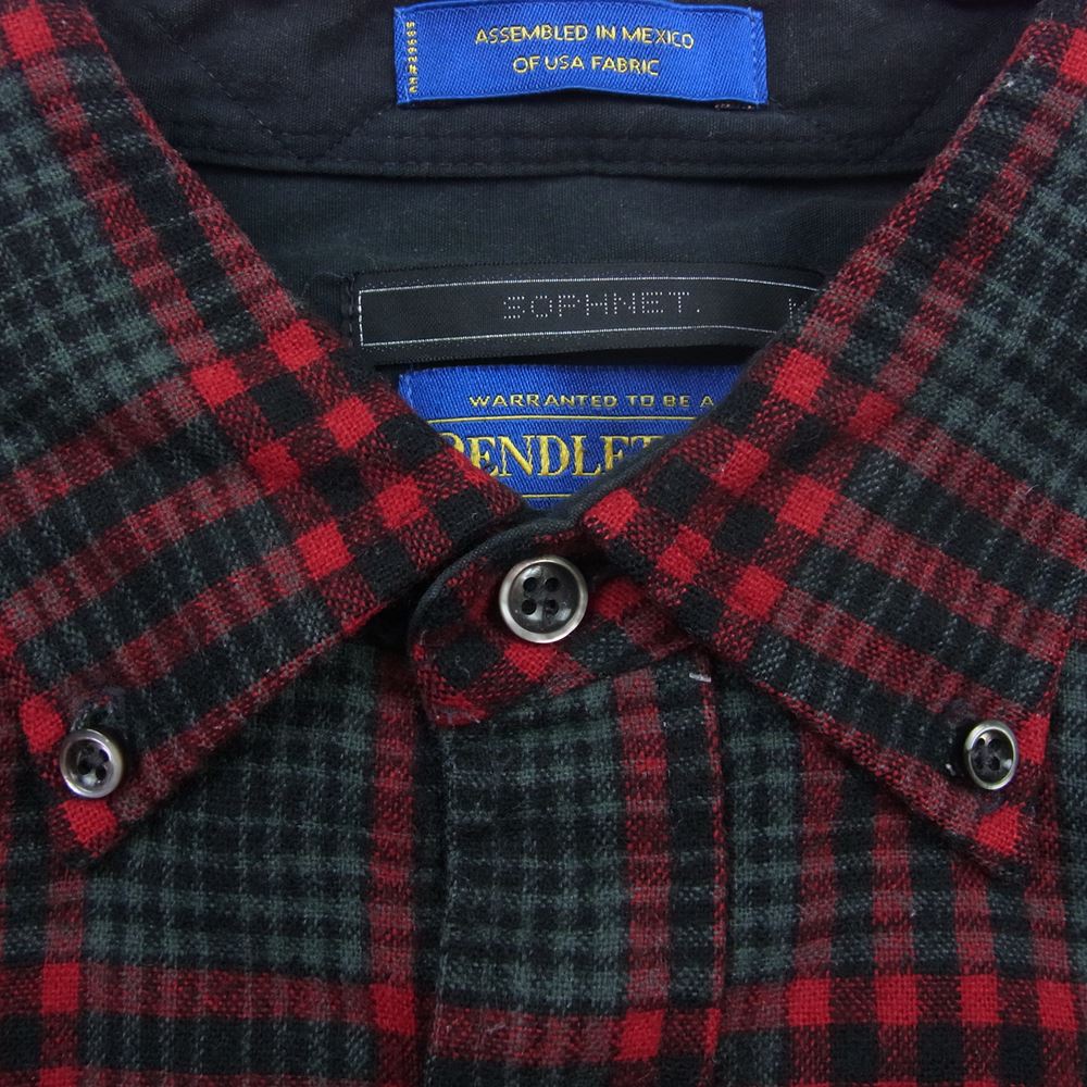 SOPHNET. ソフネット SOPH-112040 PENDLETON ペンドルトン ウール チェック シャツ グレー系 レッド系 M【中古】