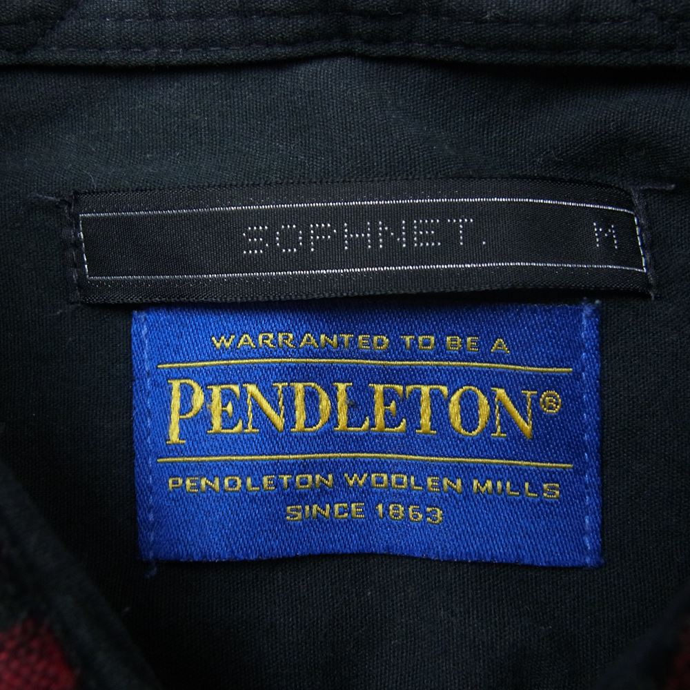 SOPHNET. ソフネット SOPH-112040 PENDLETON ペンドルトン ウール チェック シャツ グレー系 レッド系 M【中古】
