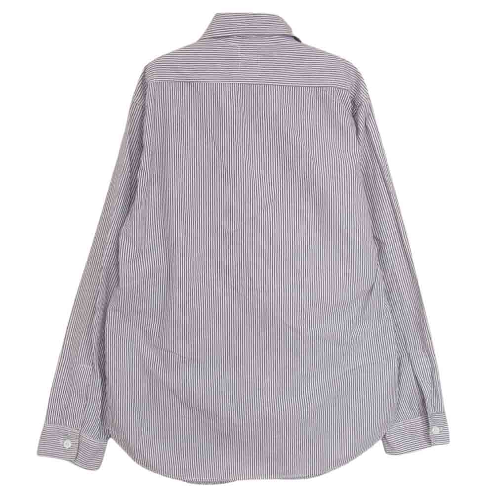 POST OVERALLS ポストオーバーオールズ Cruzer Shirt クルーザー シャツ シアサッカー ストライプ ブルー系 S【中古】