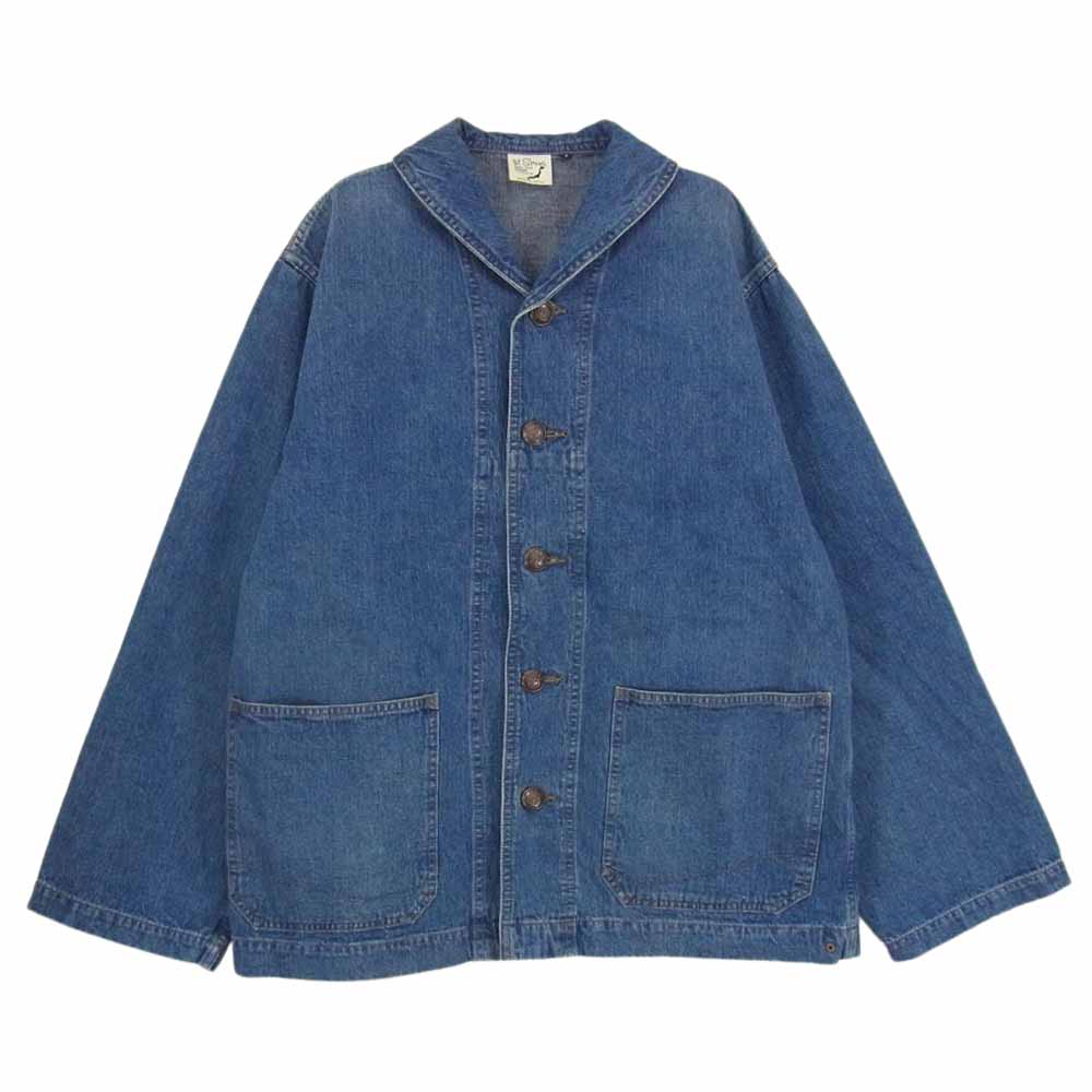orSlow オアスロウ US NAVY SHAWL COLLAR JACKET USED デニム ショールカラー ジャケット ユーズド加工 インディゴブルー系 2【中古】