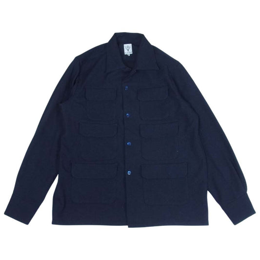サウスツー ウエストエイト 6 Pocket Classic Shirt Poly Jacquard 6 ポケット シャツ ダークネイビー系 S【中古】