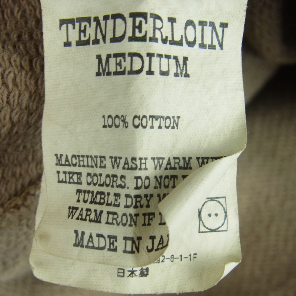 TENDERLOIN テンダーロイン CREW NECK SWEAT クルー ネック スウェット ダブルネック 日本製 ブラウン系 M【美品】【中古】
