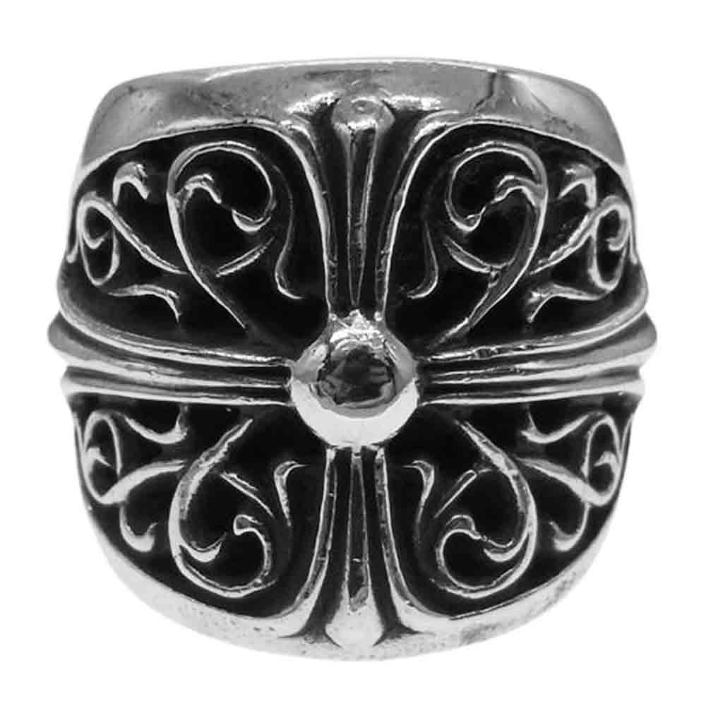 CHROME HEARTS クロムハーツ（原本無） CLASSIC OVAL クラシックオーバルクロス リング シルバー系 18号【中古】