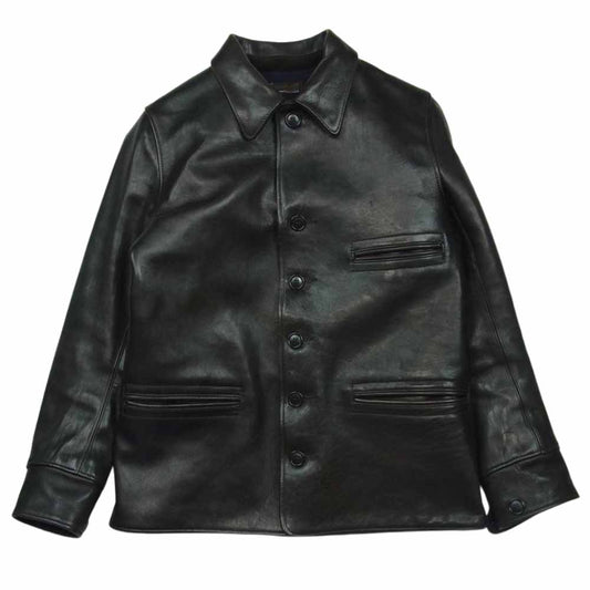 WAREHOUSE ウエアハウス 馬革 ホースハイド カーコート レザー ジャケット 日本製 ブラック系 36【中古】