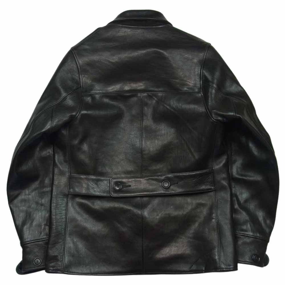 WAREHOUSE ウエアハウス 馬革 ホースハイド カーコート レザー ジャケット 日本製 ブラック系 36【中古】