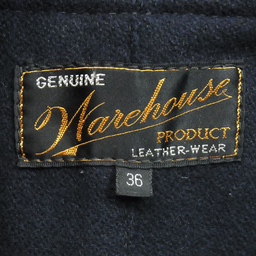 WAREHOUSE ウエアハウス 馬革 ホースハイド カーコート レザー ジャケット 日本製 ブラック系 36【中古】